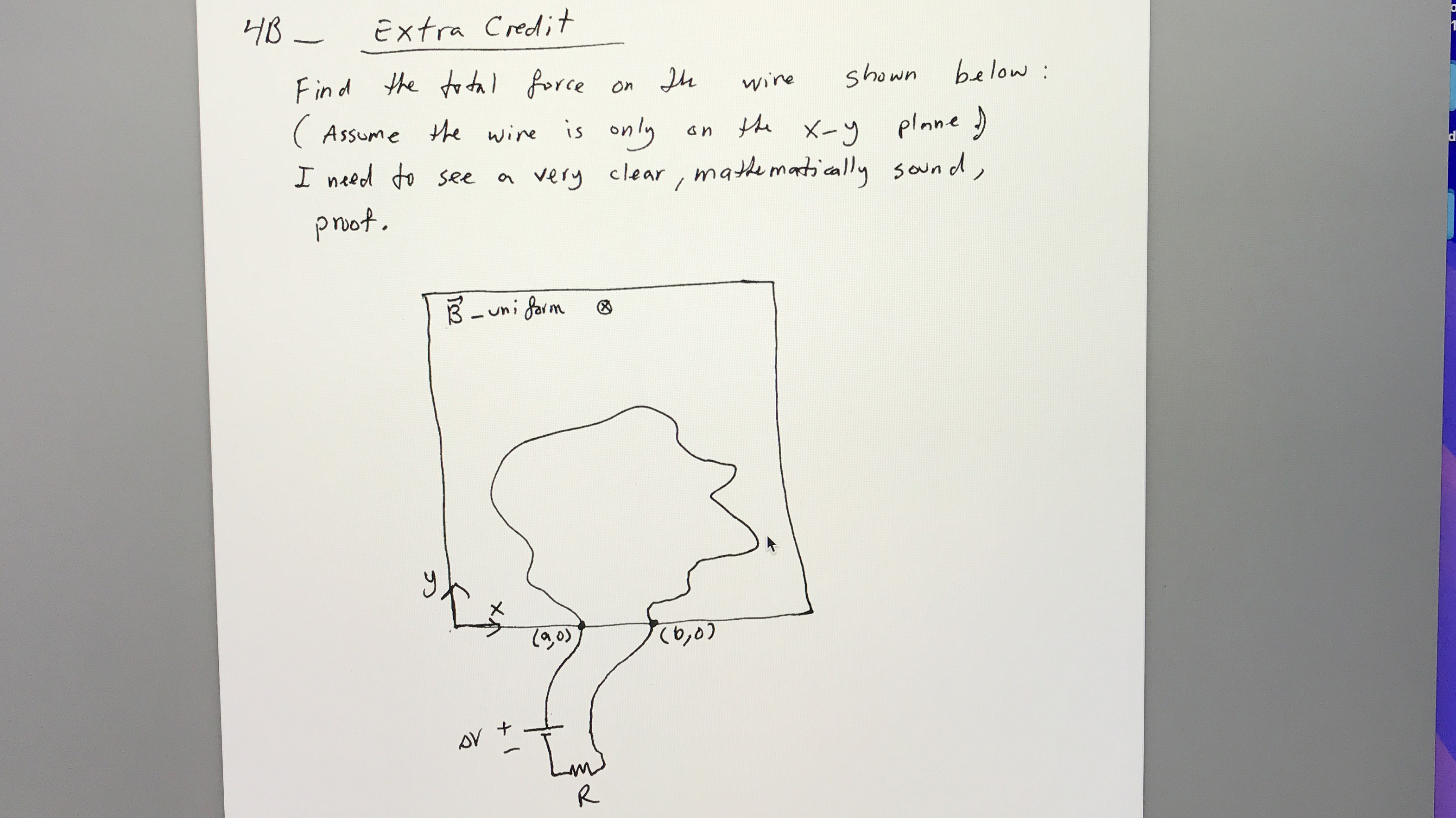 4 B - Extra Credit Find the tral force on the