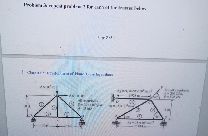 Problem 3 : repeat problem 2 for each of the