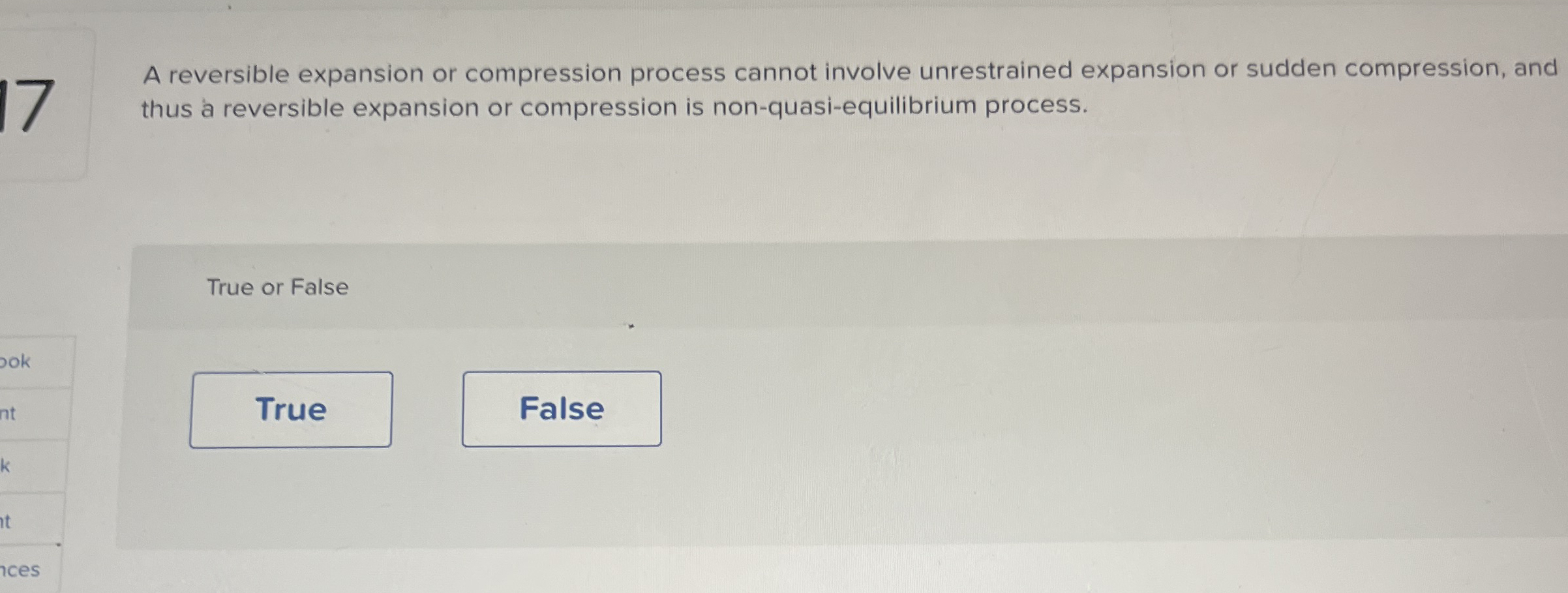 1 7 A reversible expansion or compression process
