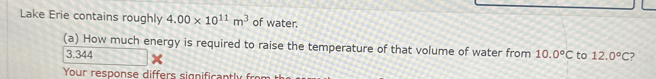 Lake Erie contains roughly 4 . 0 0 1 0 1 1 m 3 of
