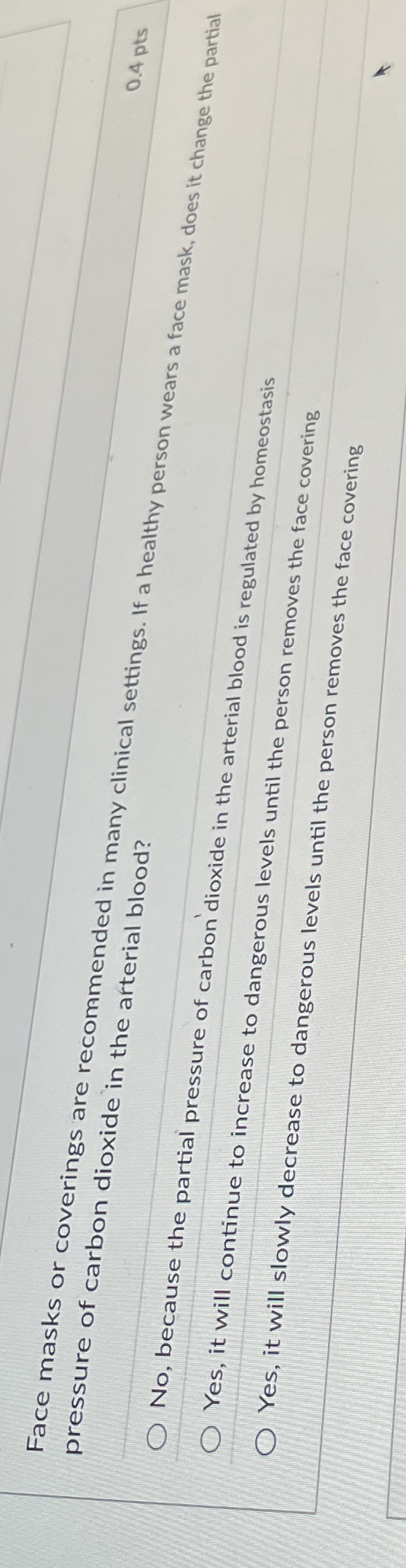 pressure of carbon dioxide in the arterial blood?