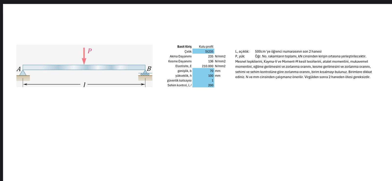 L , a kluk: 5 2 4 cm P , y k: 2 0 , kN cinsinden