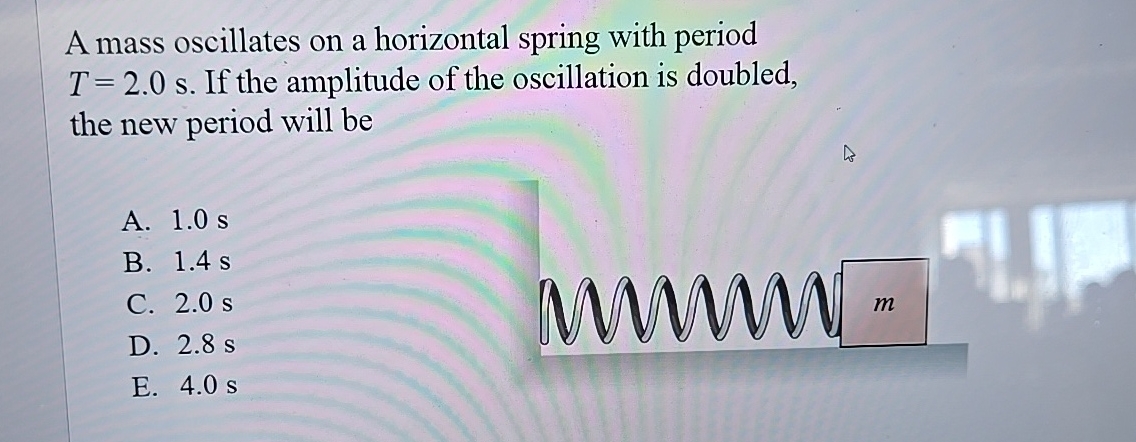 A mass oscillates on a horizontal spring with