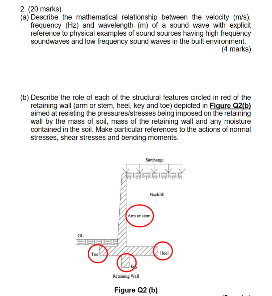 2 . ( 2 0 marks ) ( a ) Describe the mathematical
