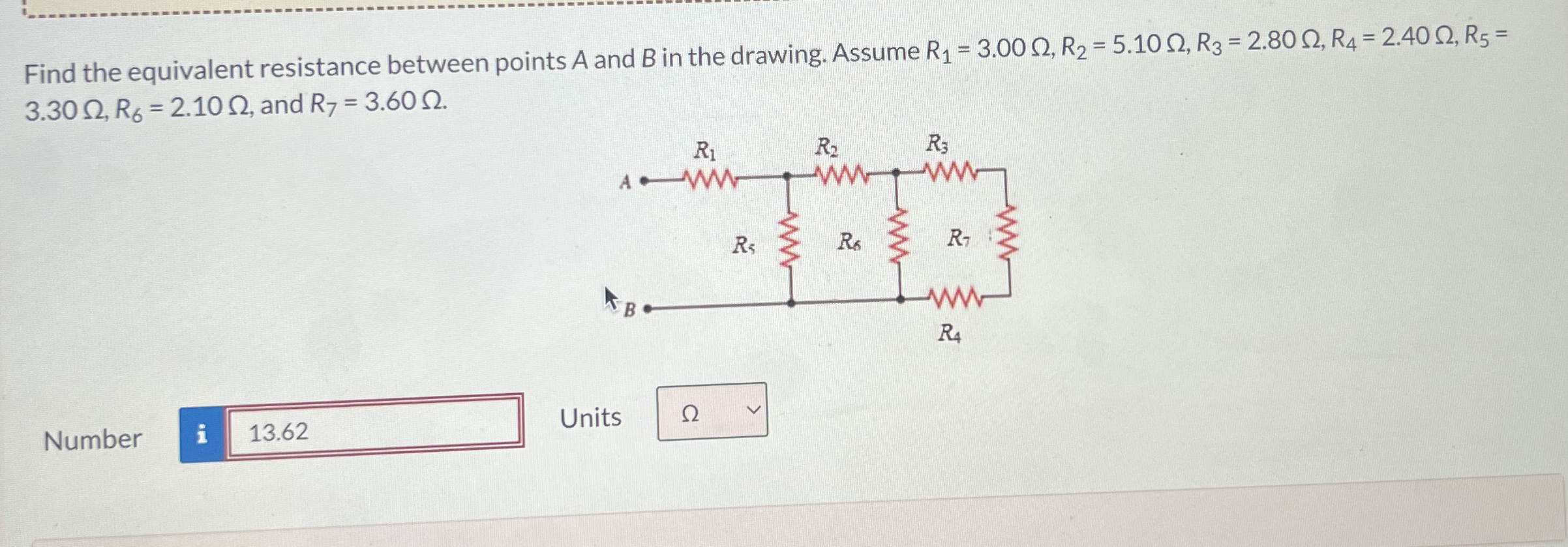 Find the equivalent resistance between points A