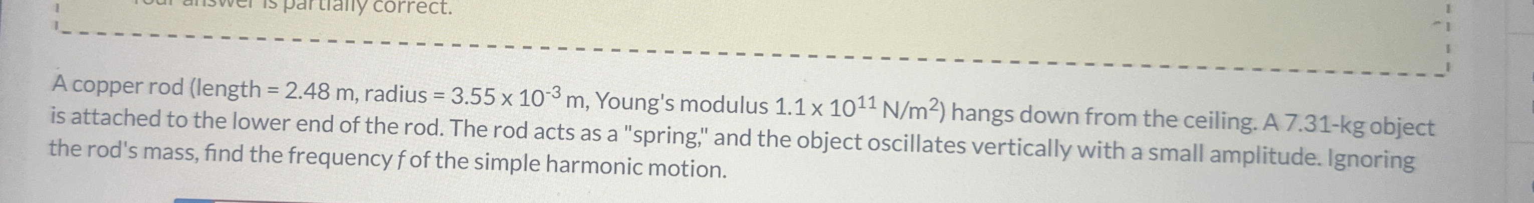 A copper rod ( length = 2 . 4 8 m , radius = 3 .