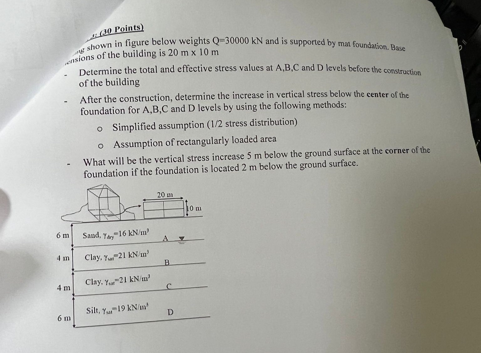 ( 3 0 Points ) ng shown in figure below weights Q