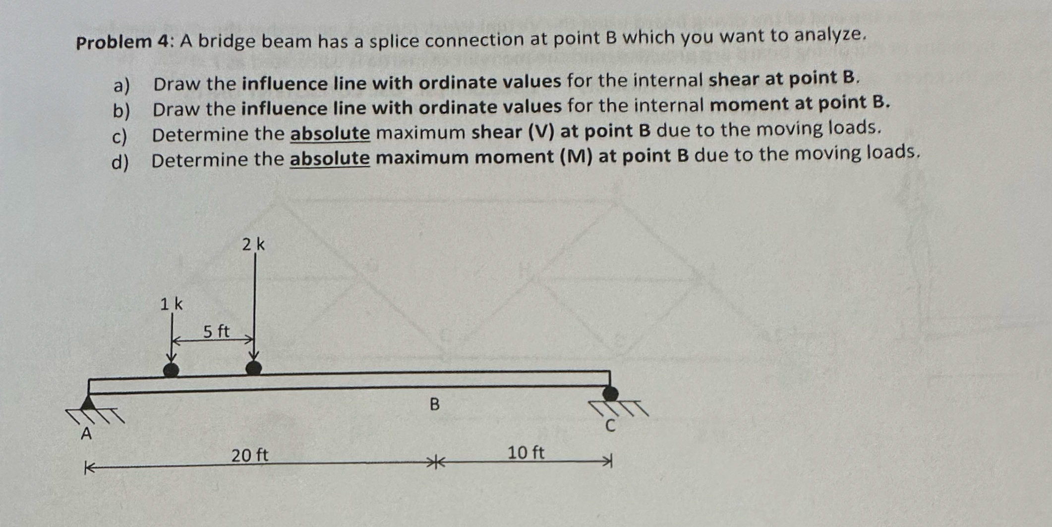 Problem 4 : A bridge beam has a splice connection