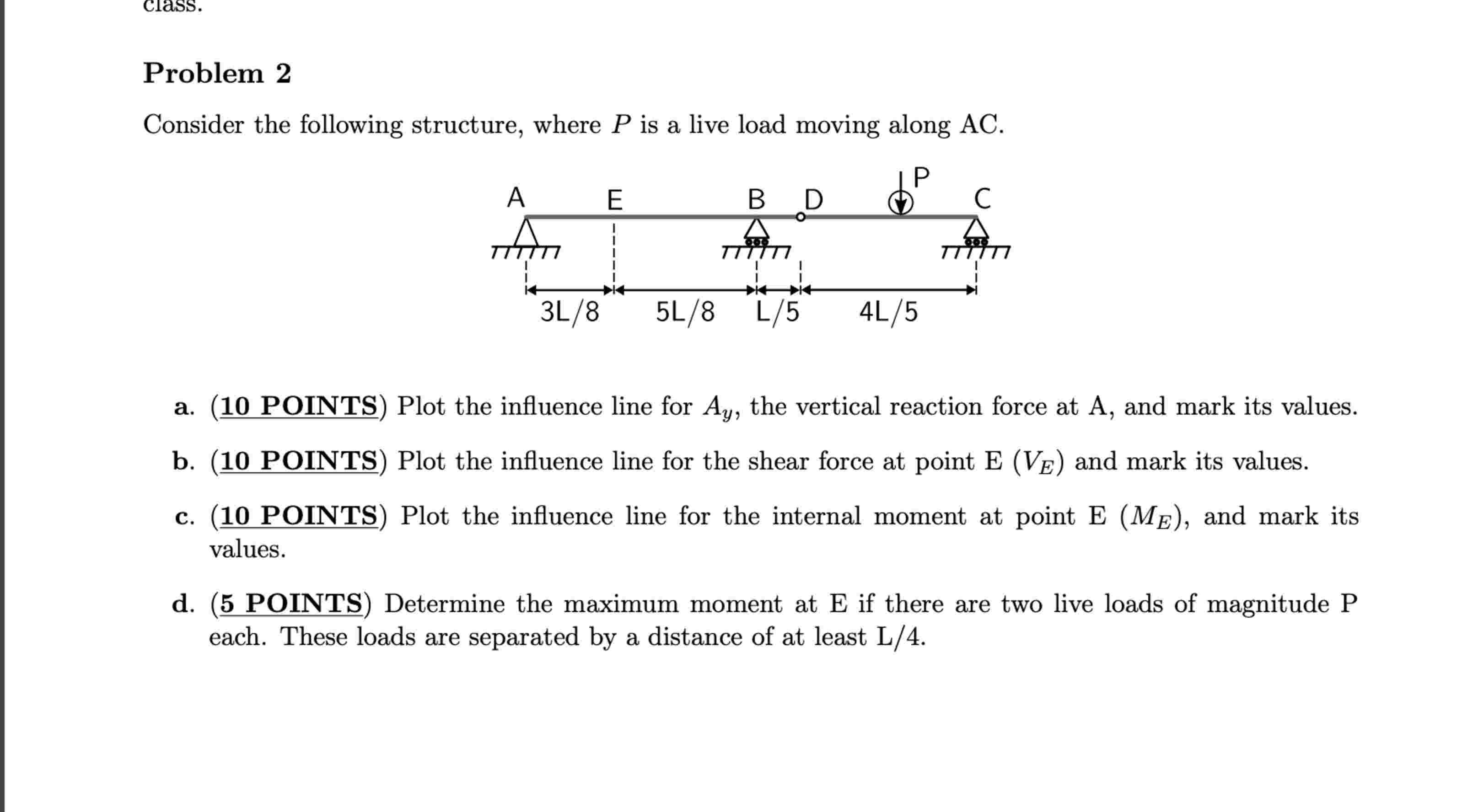 class. Problem 2 Consider the following
