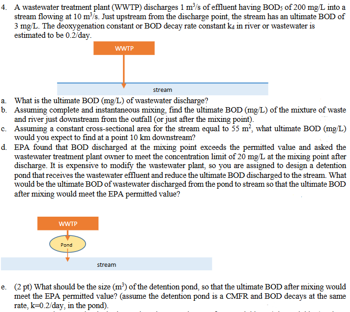 a . What is the ultimate BOD ( \ ( \ mathrm { mg