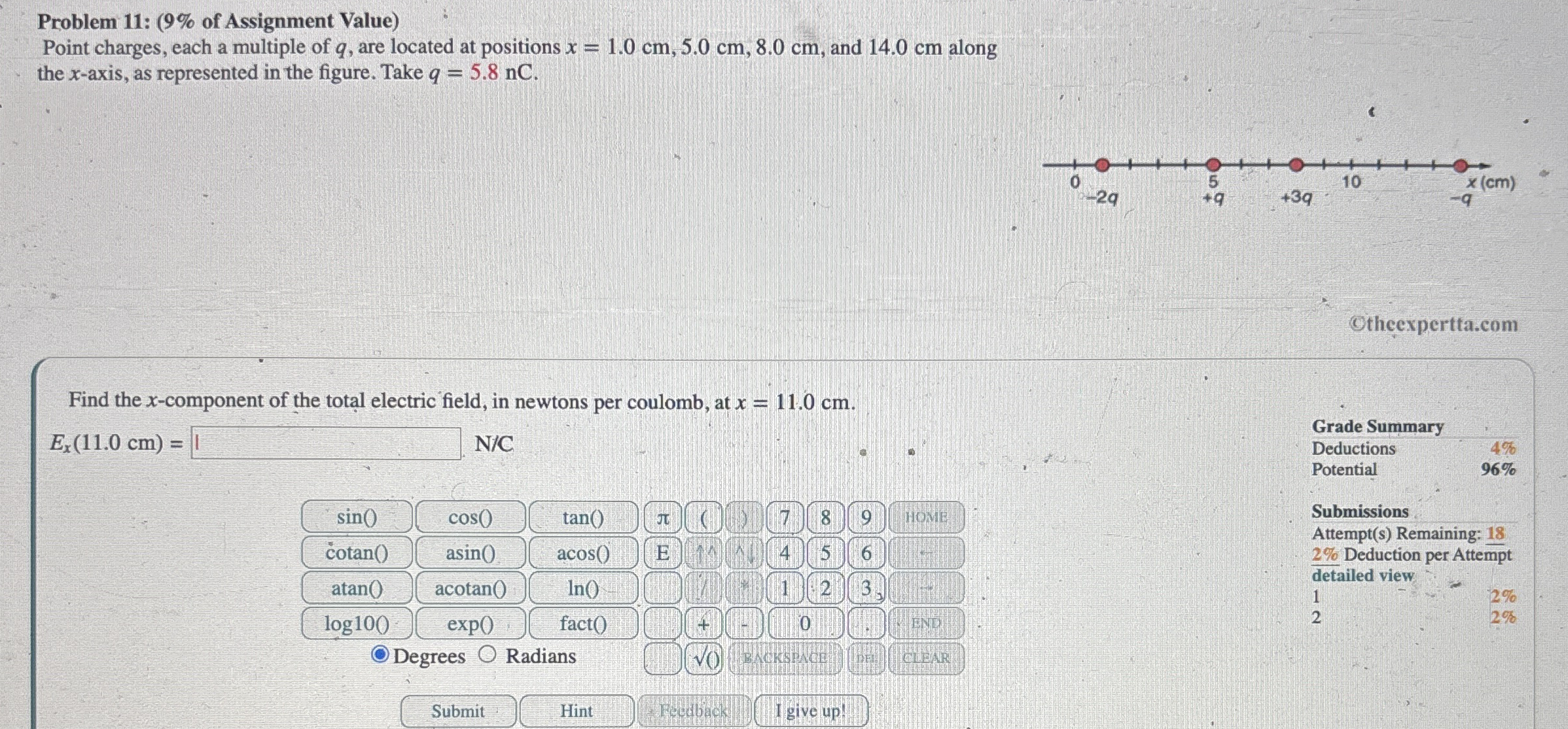 Problem 1 1 : ( 9 % of Assignment Value ) Point
