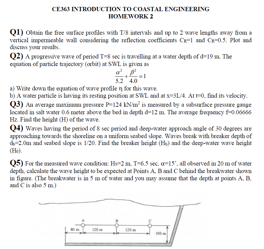CE 3 6 3 INTRODUCTION TO COASTAL ENGINEERING