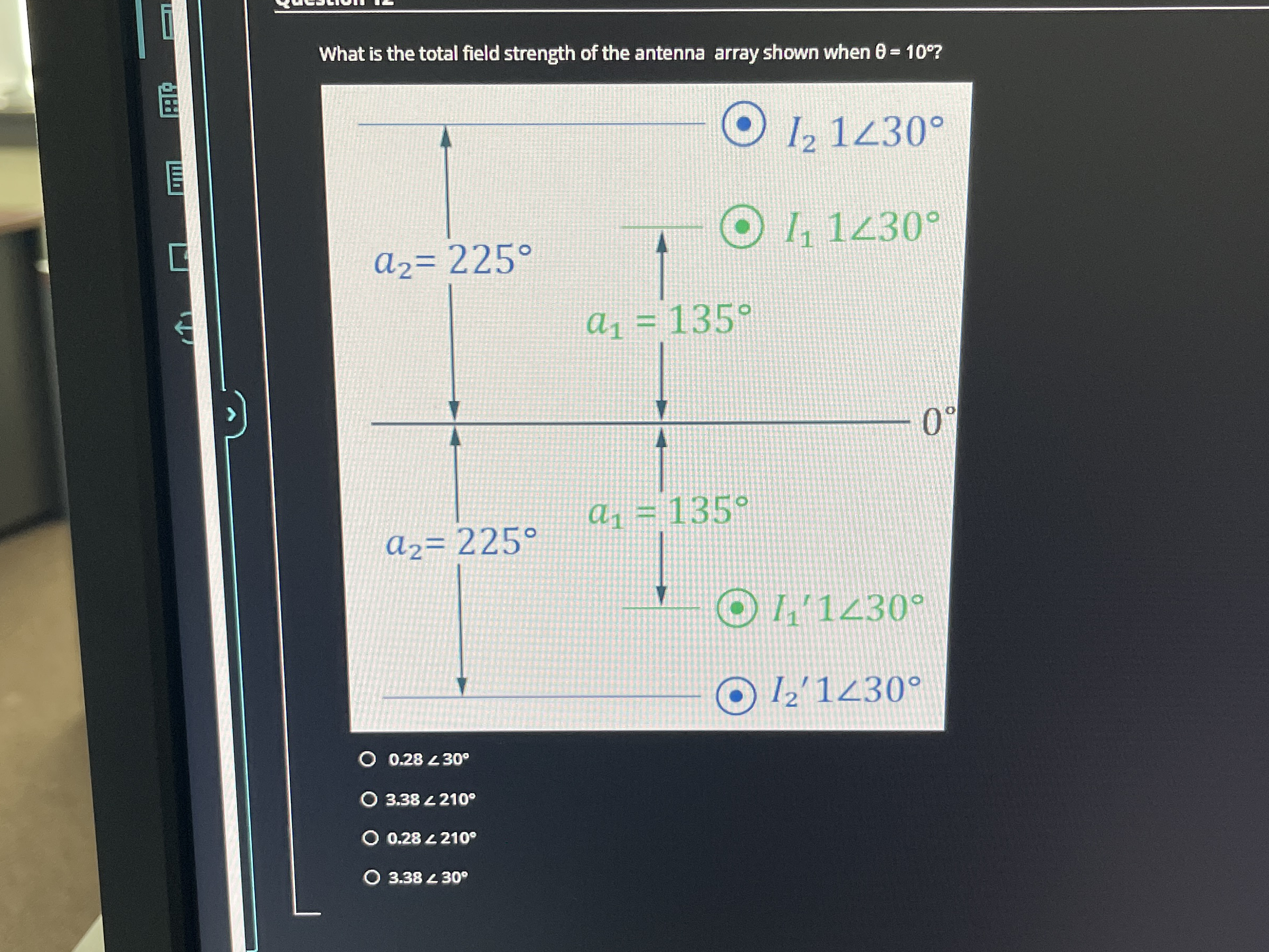 What is the total field strength of the antenna