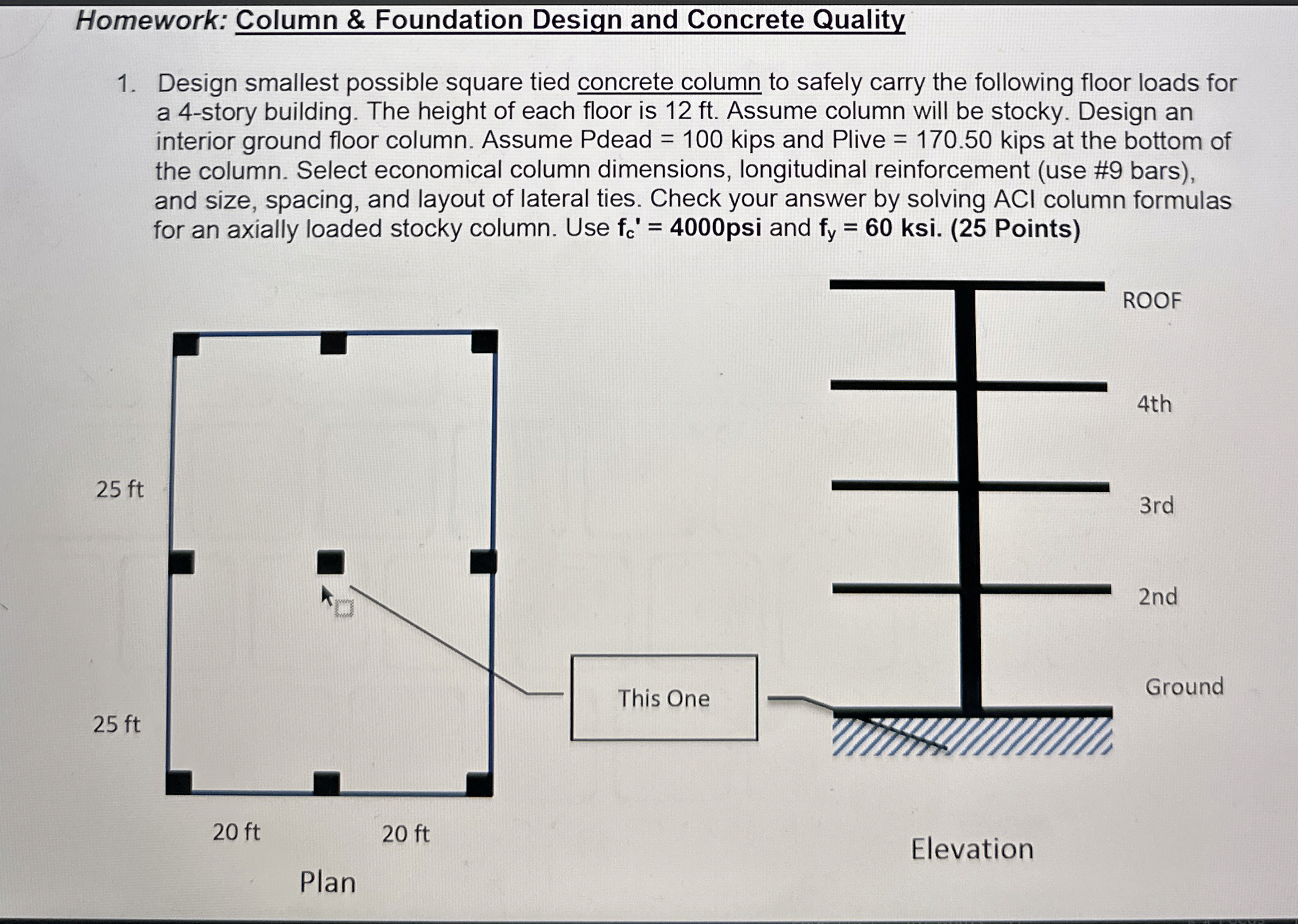 Homework: Column & Foundation Design and Concrete