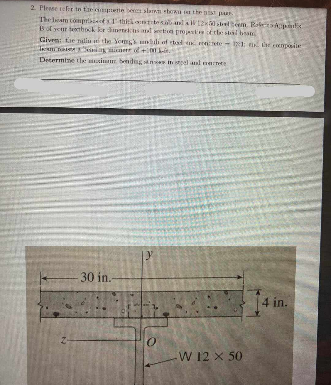 2 . Please refer to the composite beam shown
