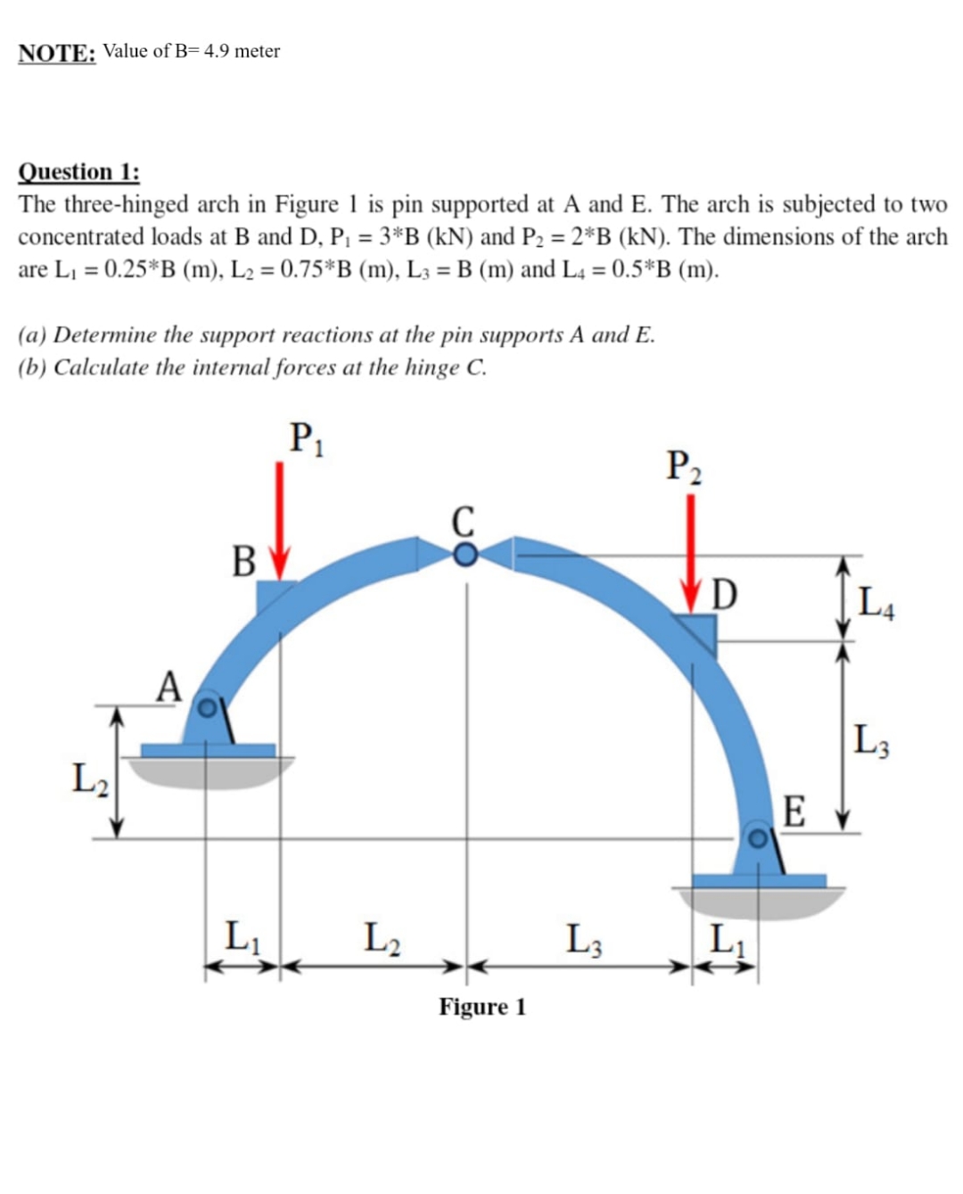 NOTE: Value of B = 4 . 9 meter Question 1 : The