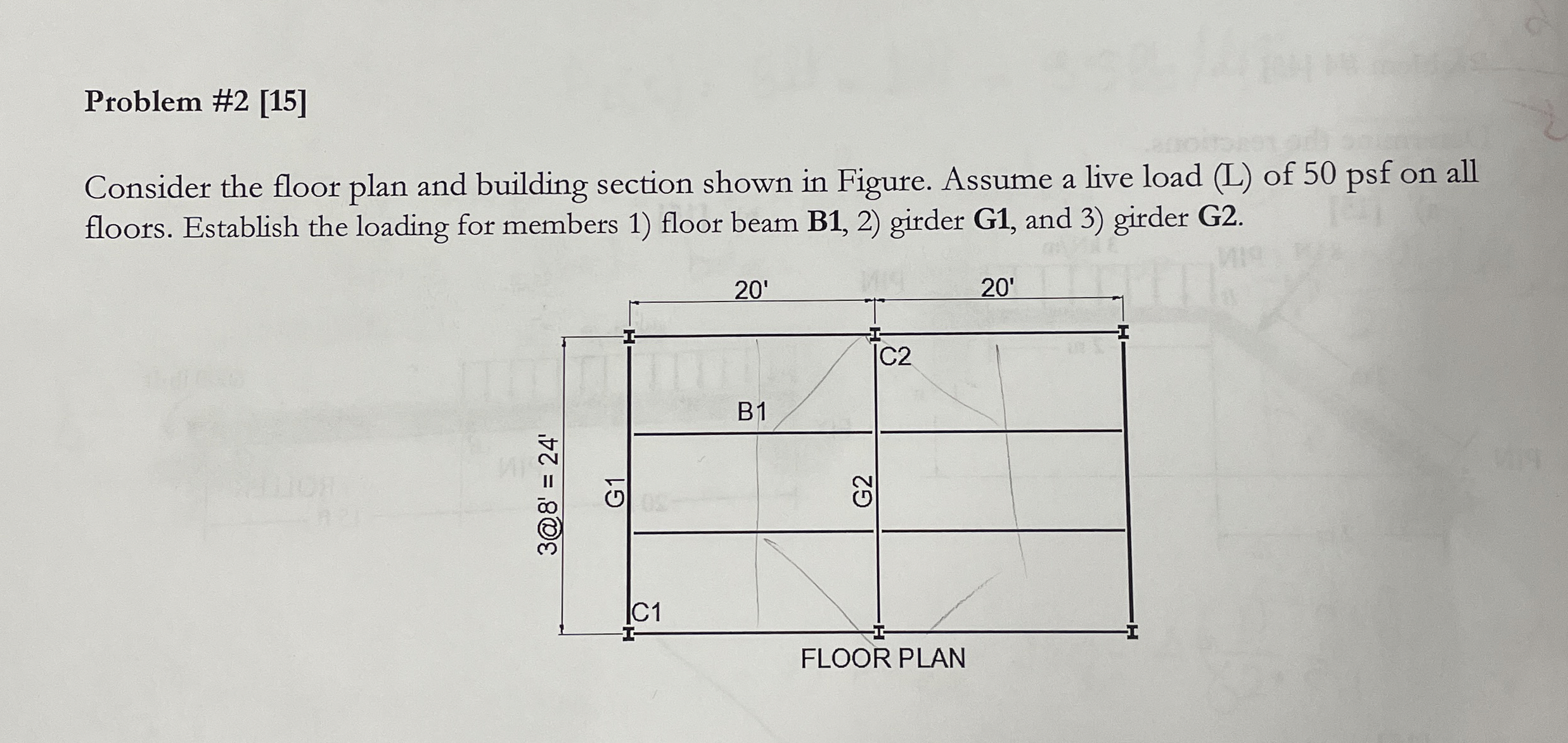 Problem # 2 [ 1 5 ] Consider the floor plan and