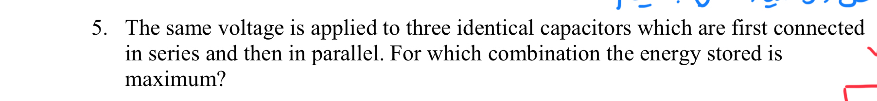 The same voltage is applied to three identical