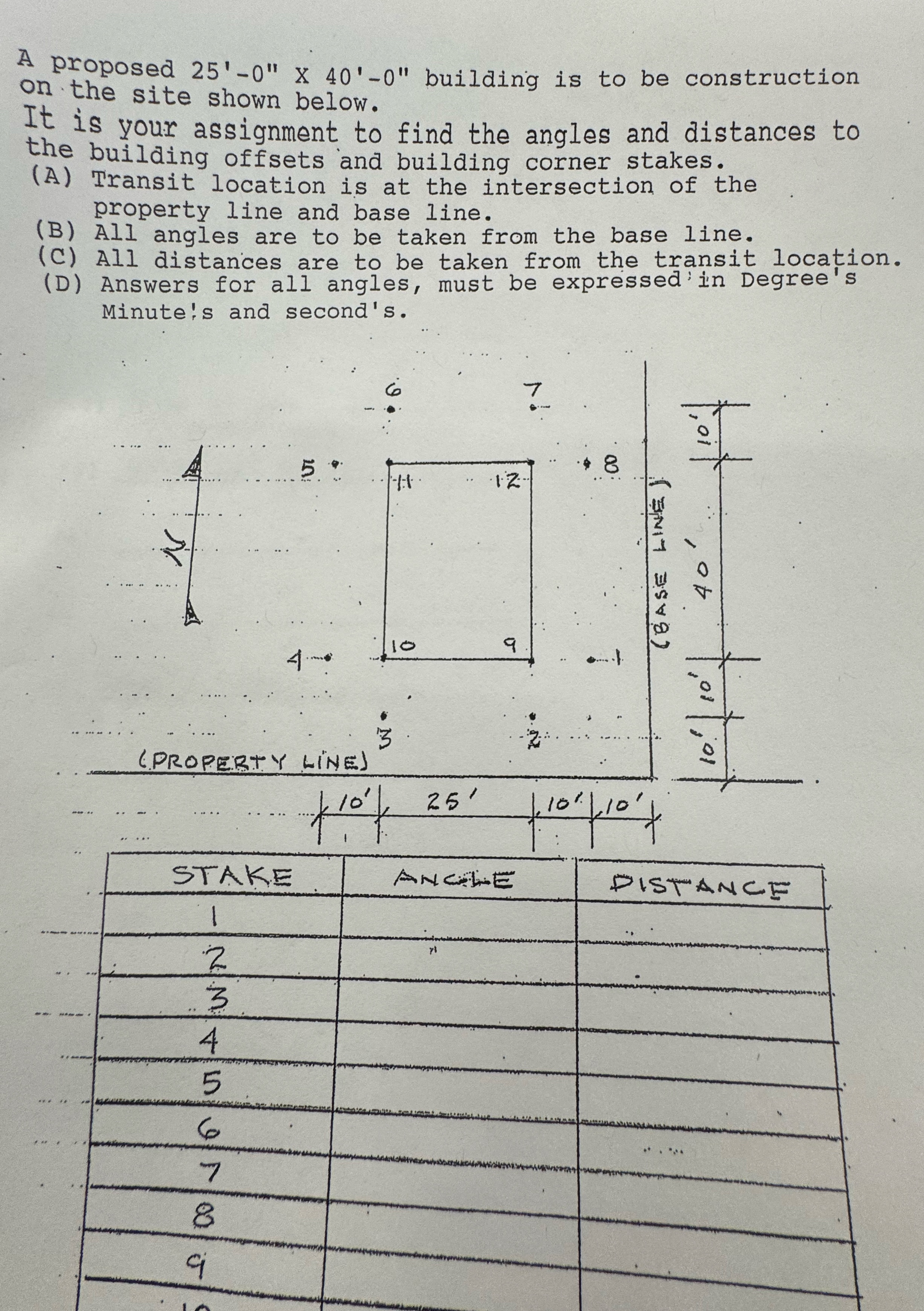 A proposed 2 5 ' - 0 ' ' 4 0 ' - 0 ' ' building