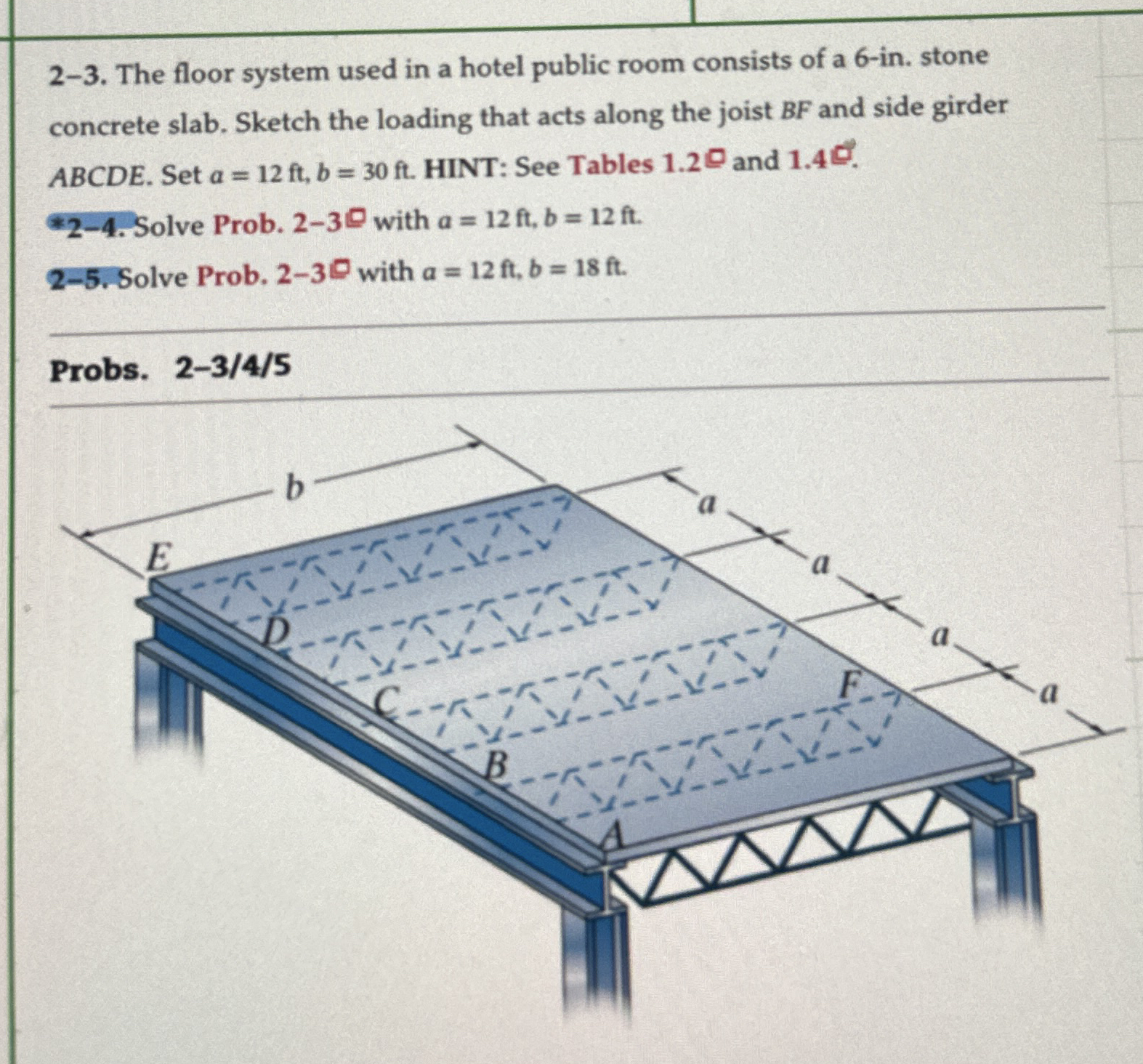 2 - 3 . The floor system used in a hotel public