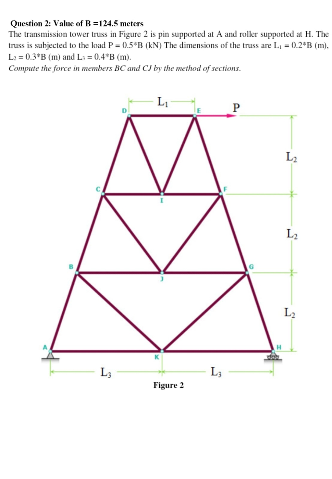 Question 2 : Value of B = 1 2 4 . 5 meters The
