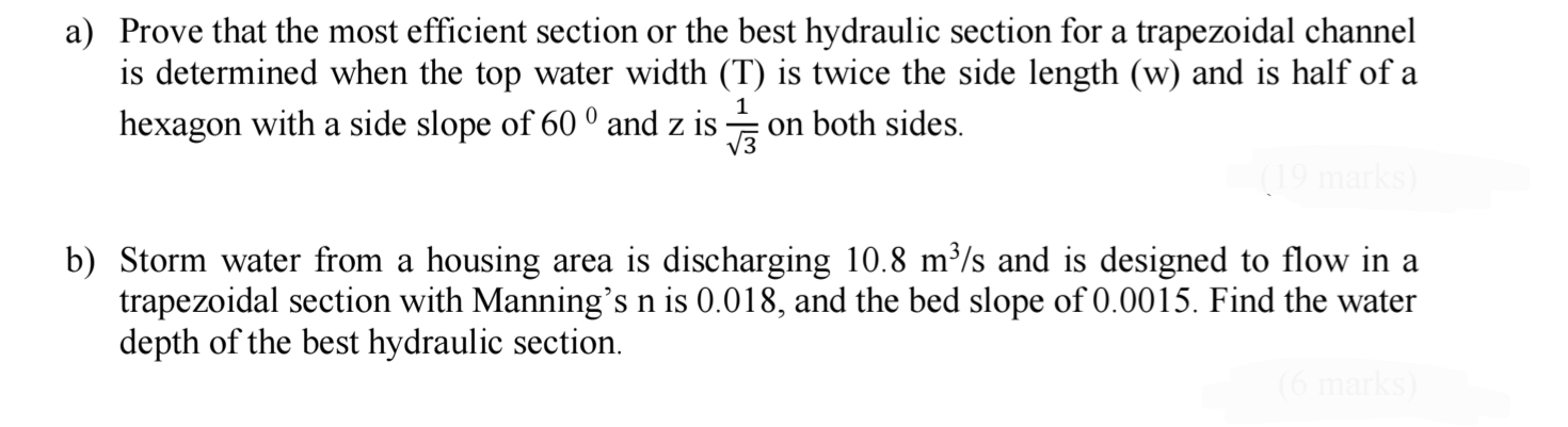 a ) Prove that the most efficient section or the