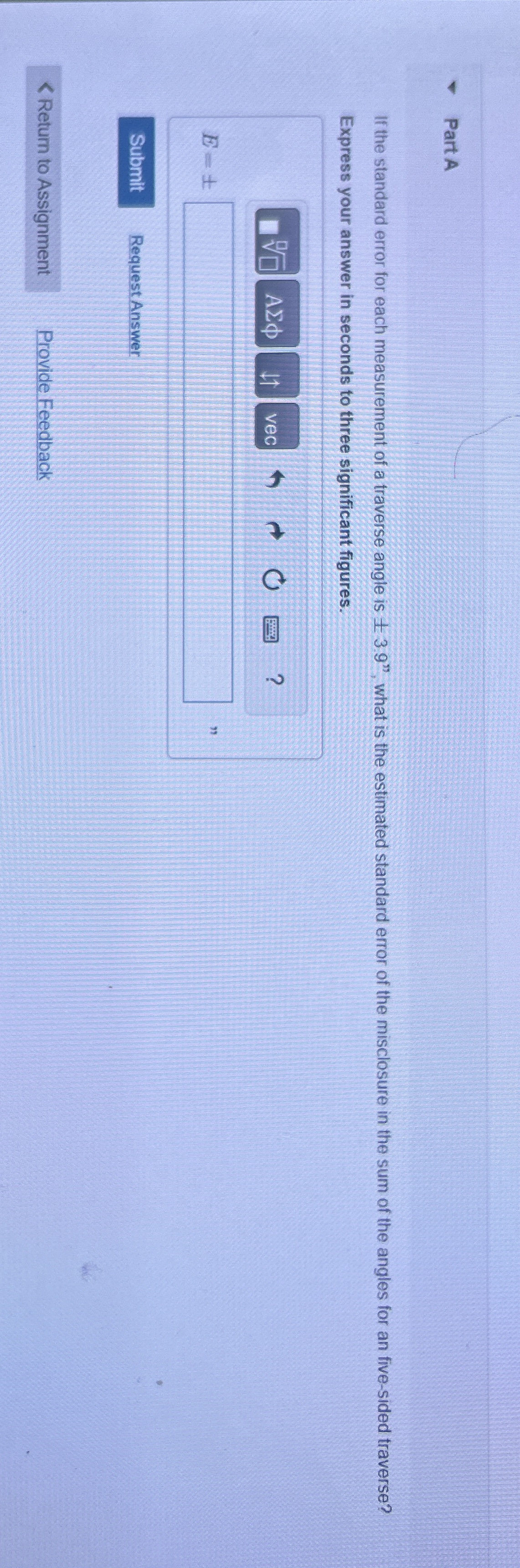 Part A If the standard error for each measurement