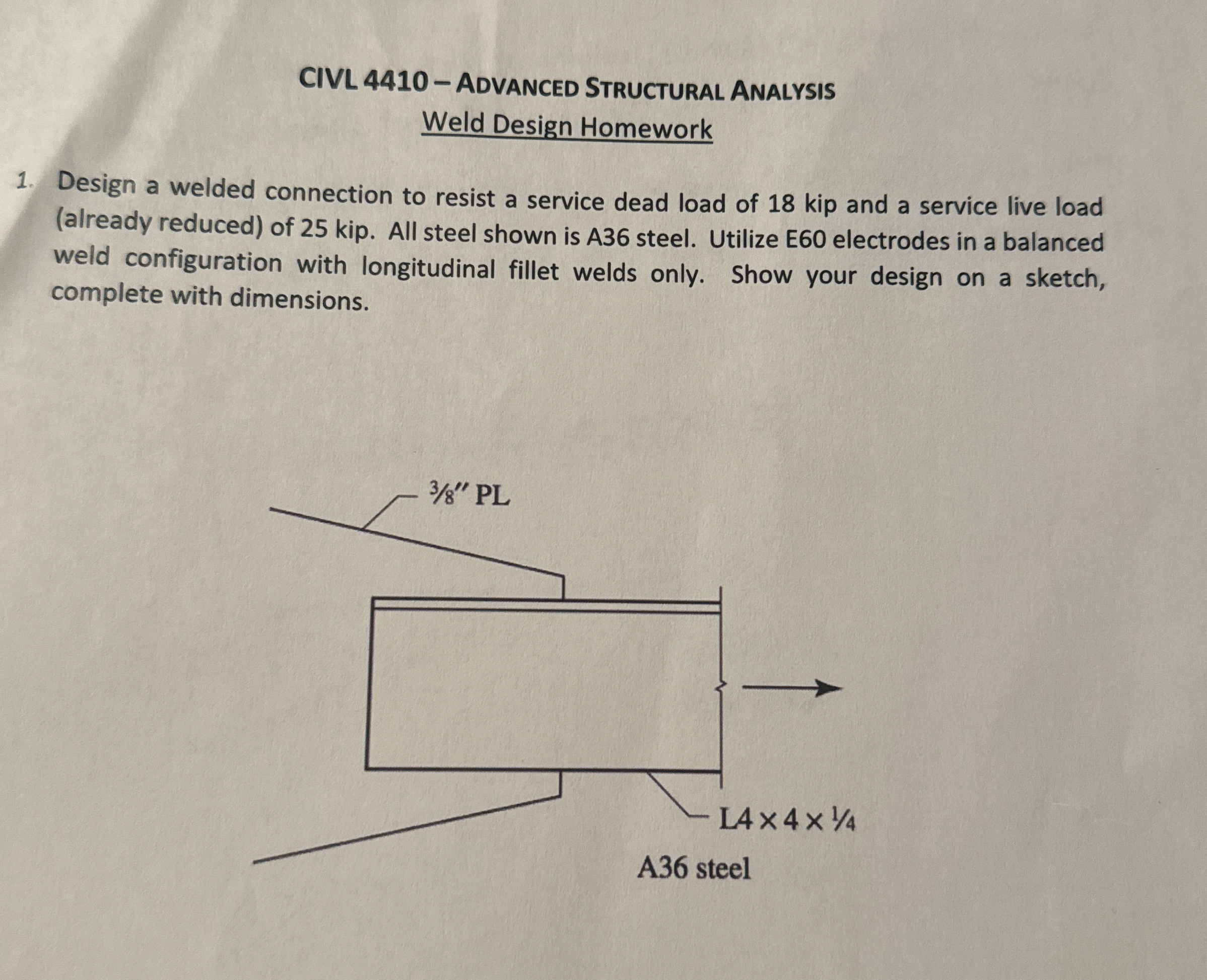 CIVL 4 4 1 0 - AdVANCED STRUCTURAL ANALYSIS Weld