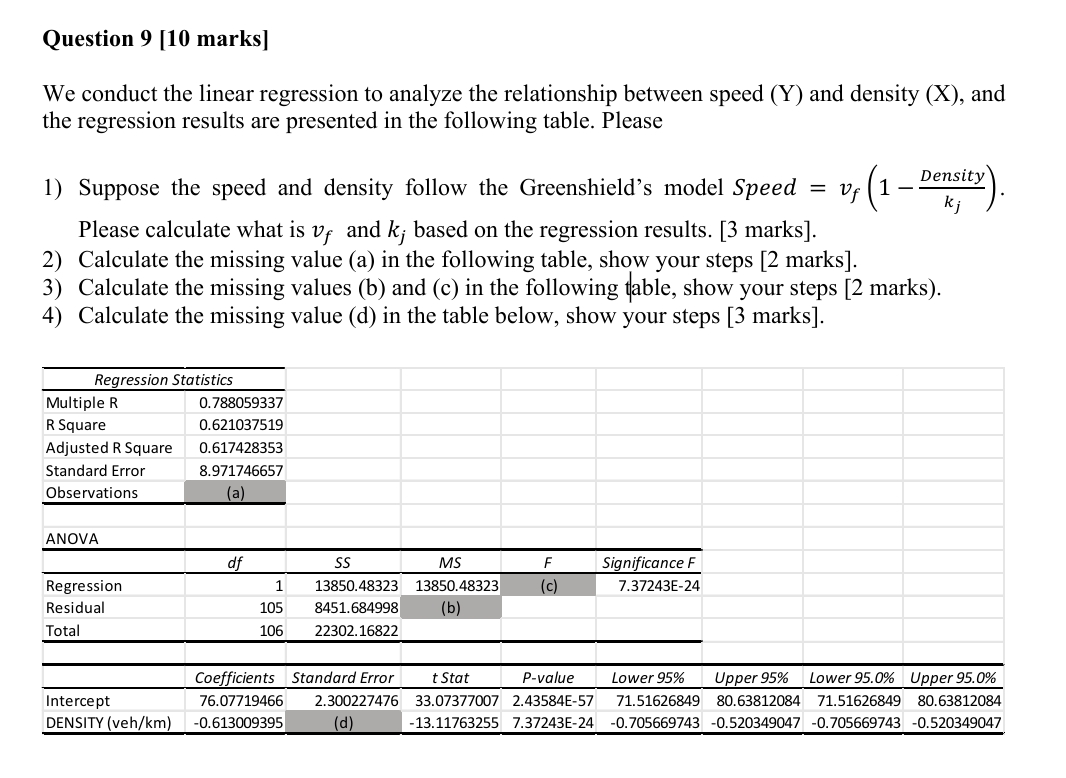 Question 9 [ 1 0 marks ] We conduct the linear