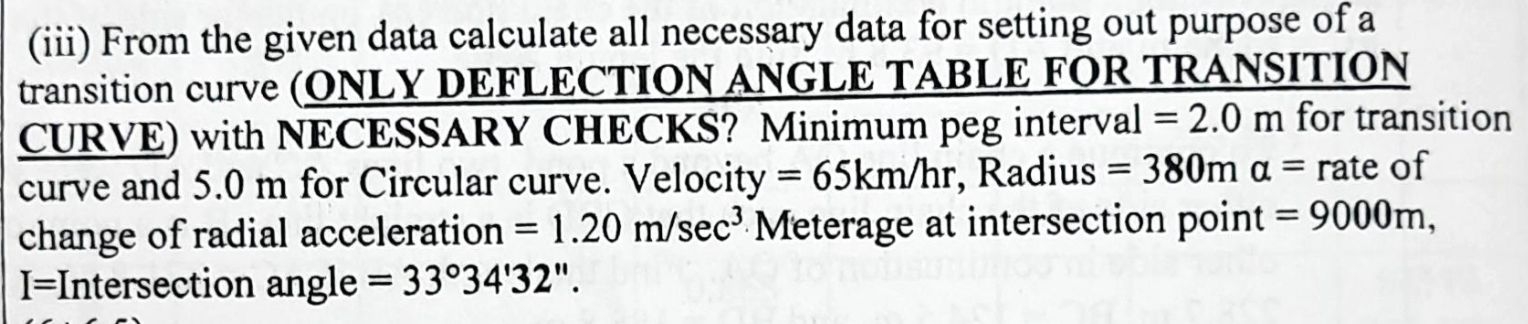 ( iii ) From the given data calculate all