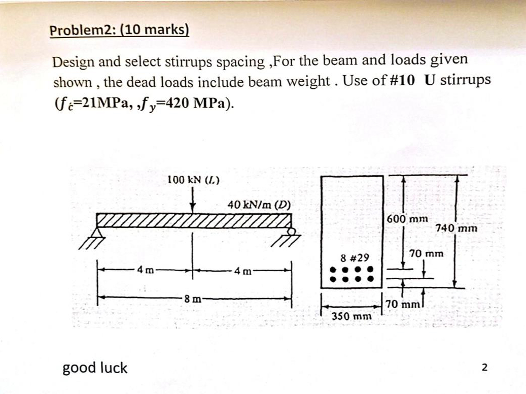 Problem 2 : ( 1 0 marks ) Design and select