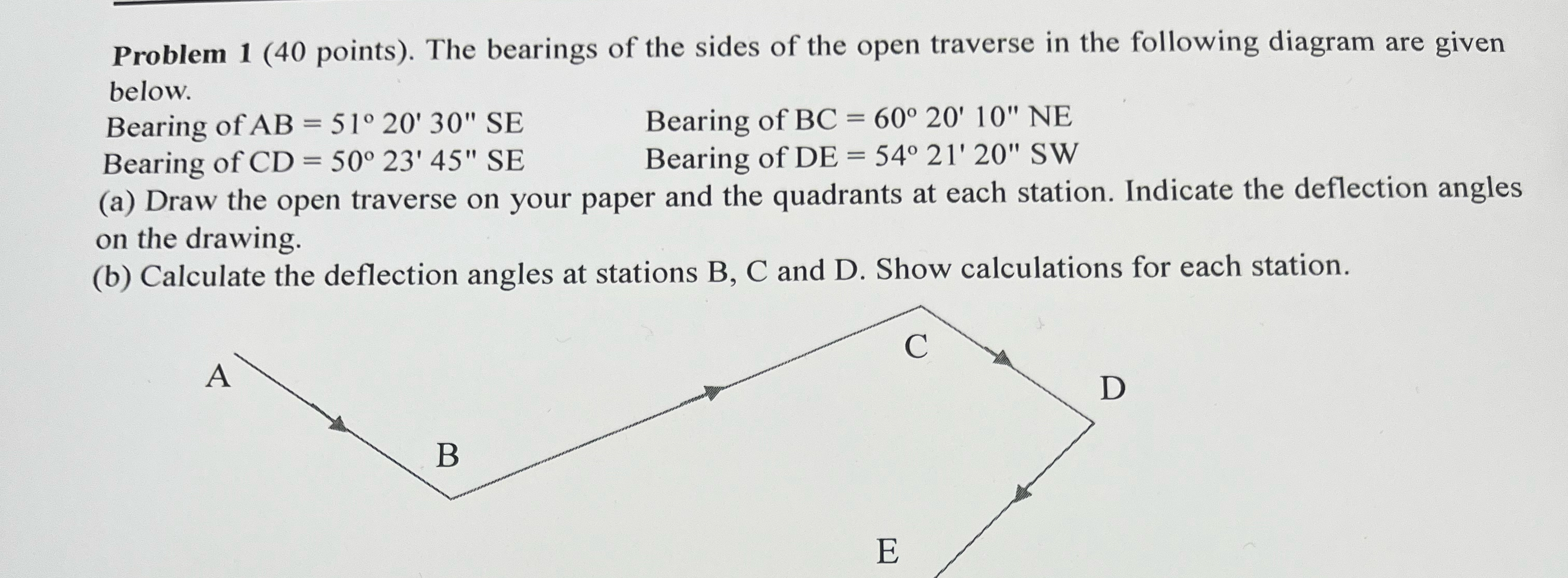 Problem 1 ( 4 0 points ) . The bearings of the