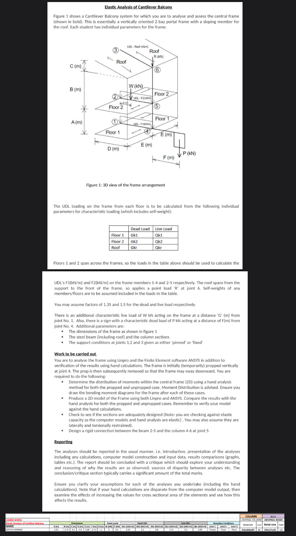Elastic Analysis of Cantilever Balcony Figure 1