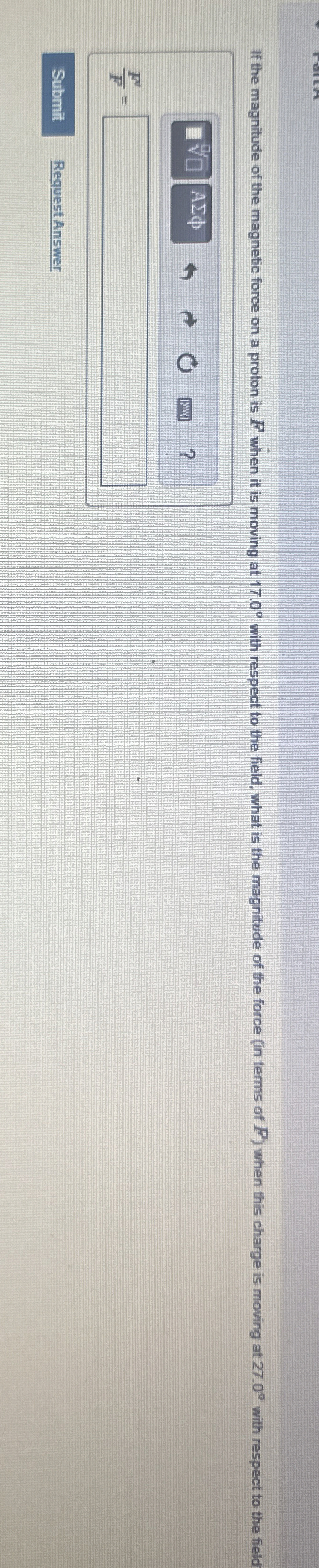 If the magnitude of the magnetic force on a