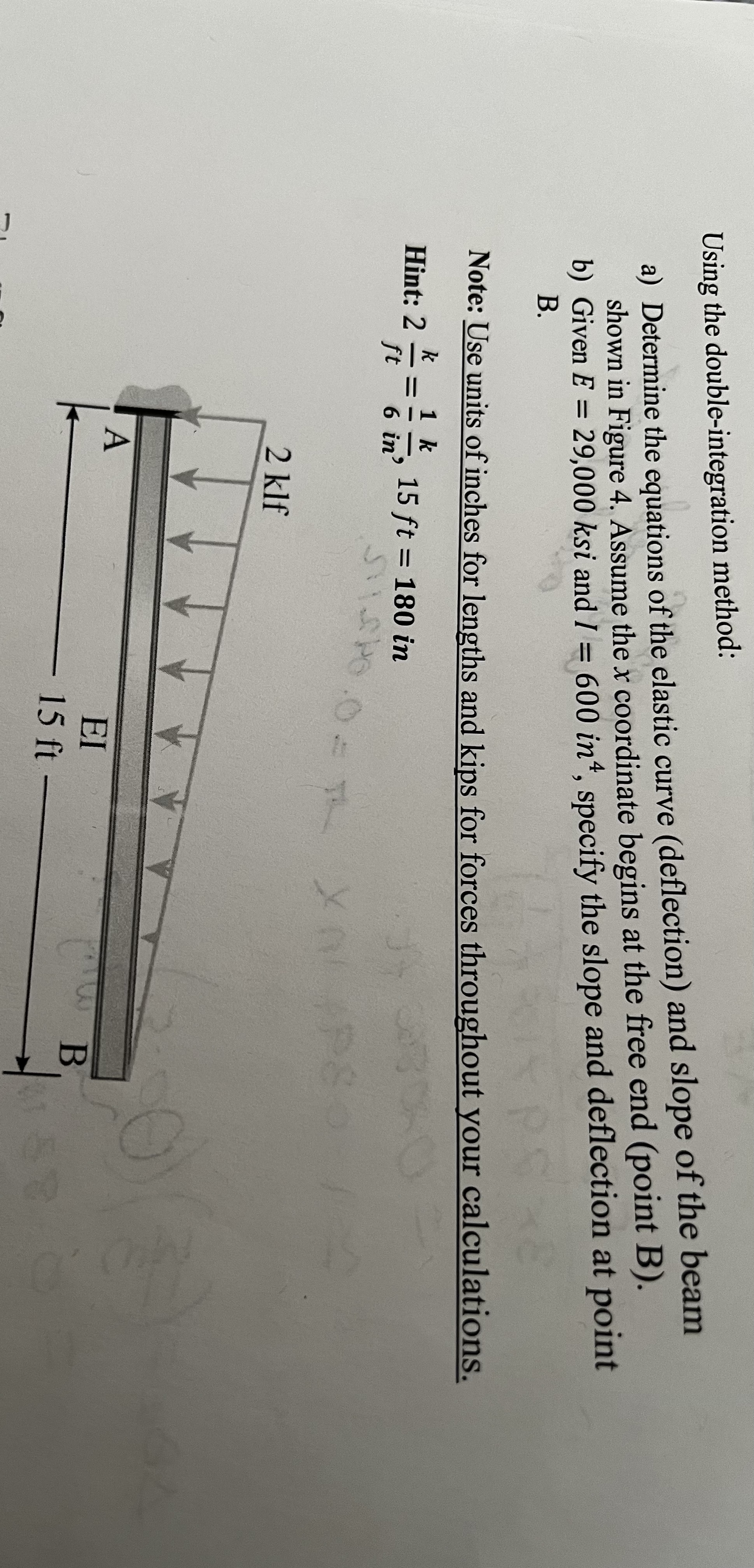 Using the double - integration method: a )