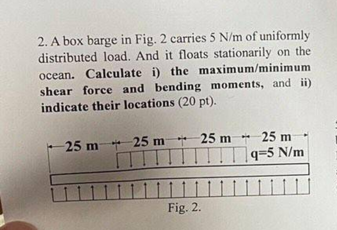 2 . A box barge in Fig. 2 carries \ ( 5 \ mathrm