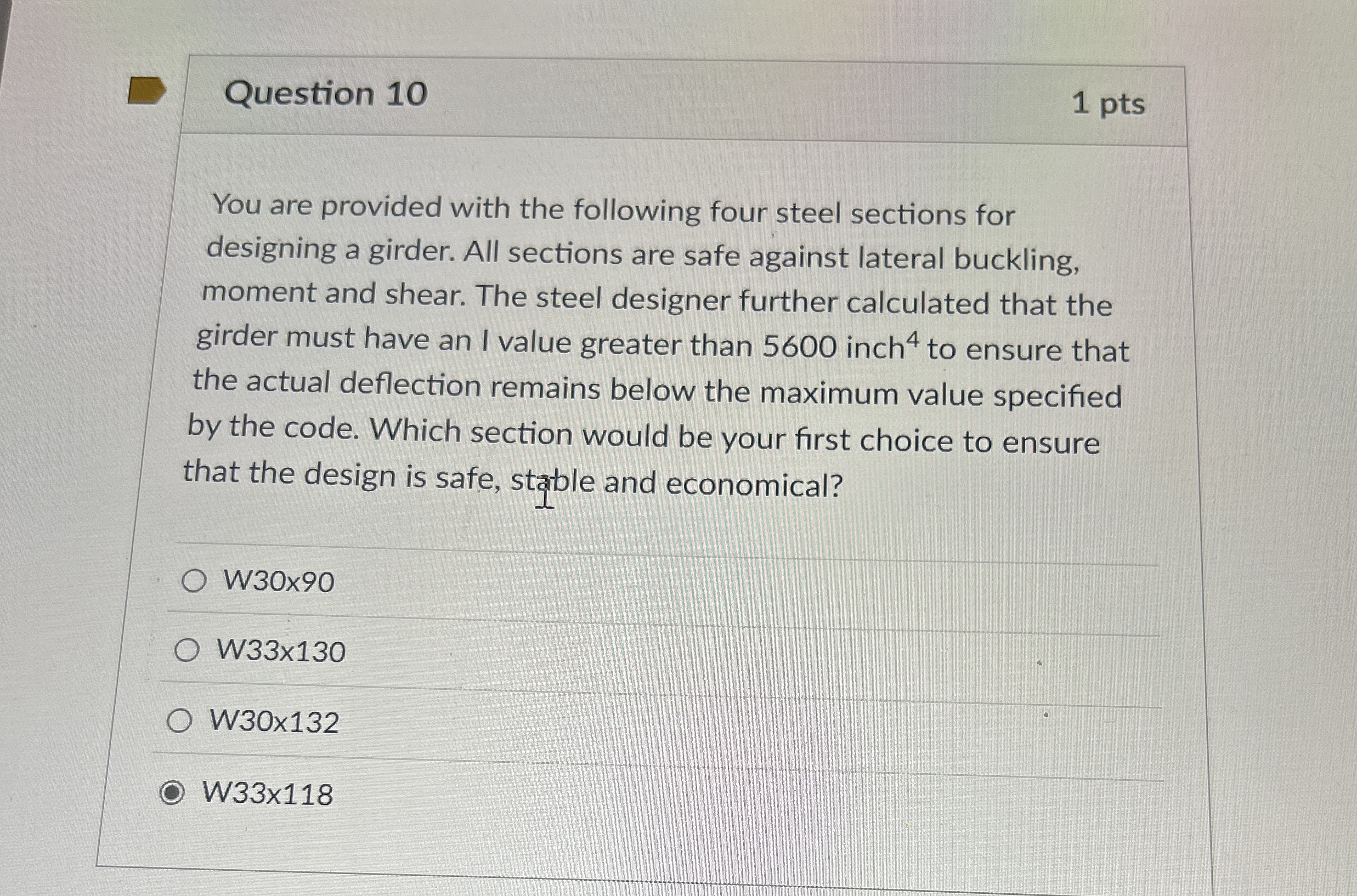 Question 1 0 1 pts You are provided with the