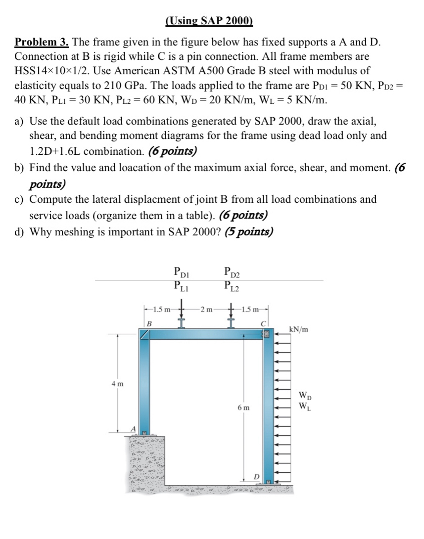 Problem 2 . For the give beam section, determine