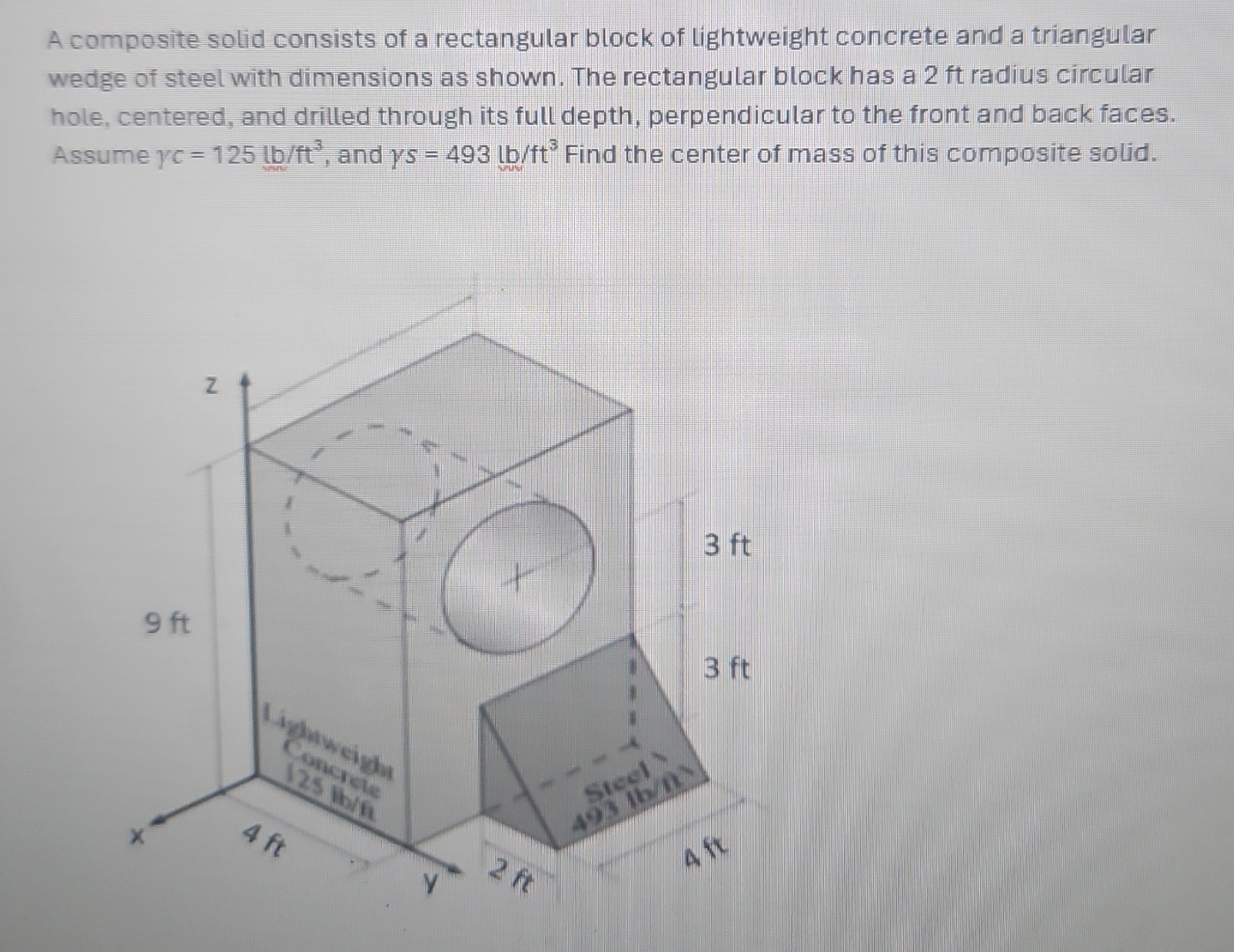 A composite solid consists of a rectangular block