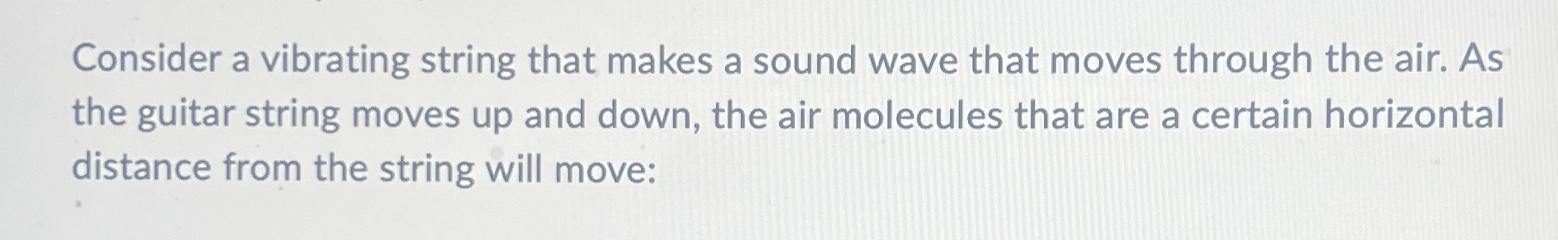 Consider a vibrating string that makes a sound