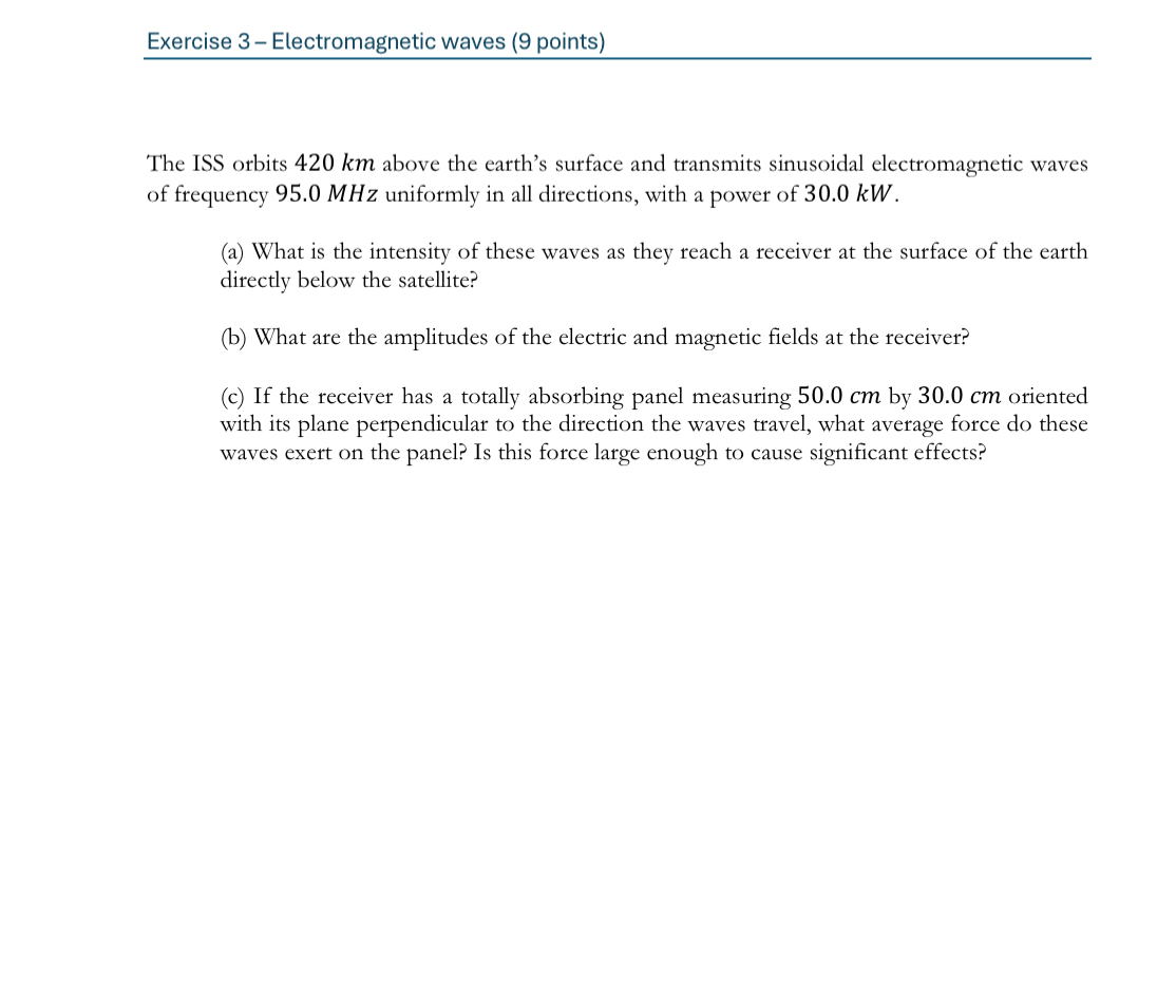 Exercise 3 - Electromagnetic waves ( 9 points )