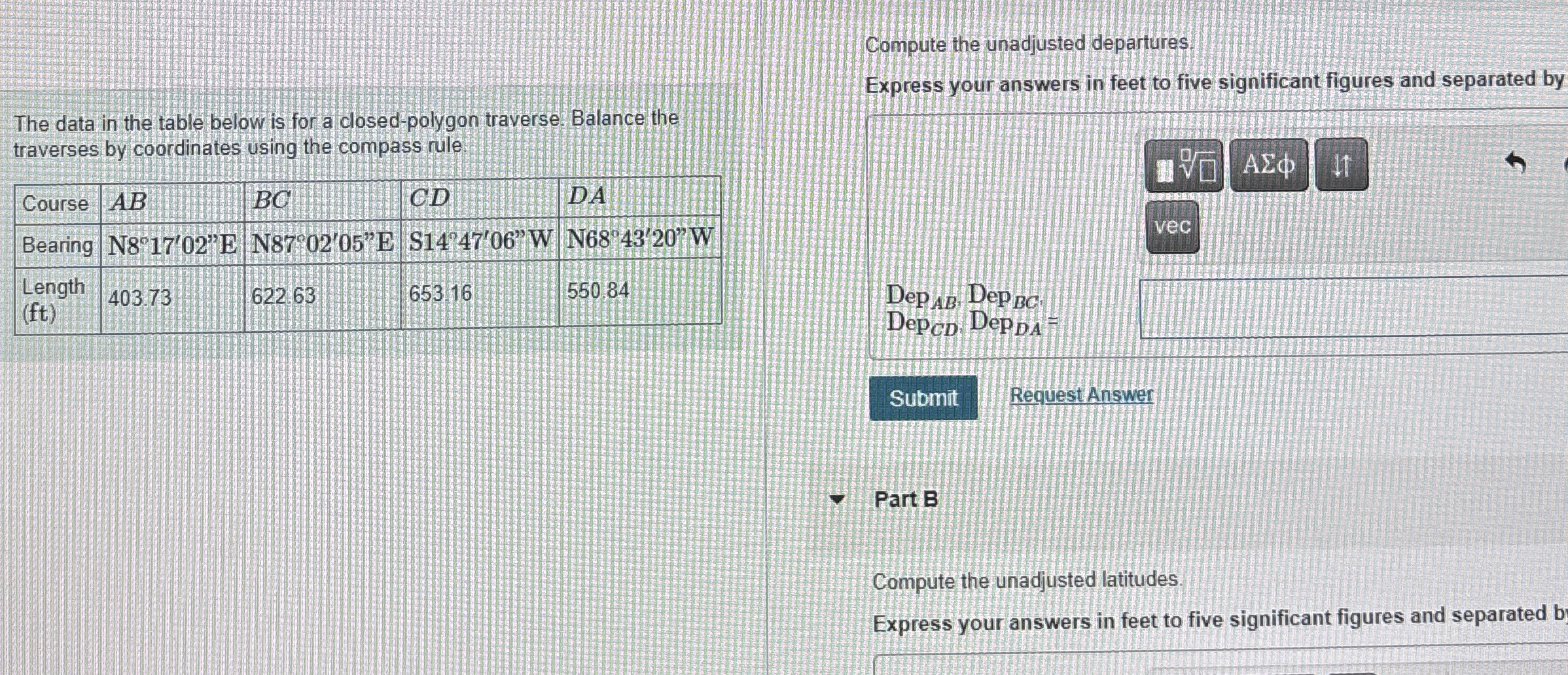 The data in the table below is for a closed -