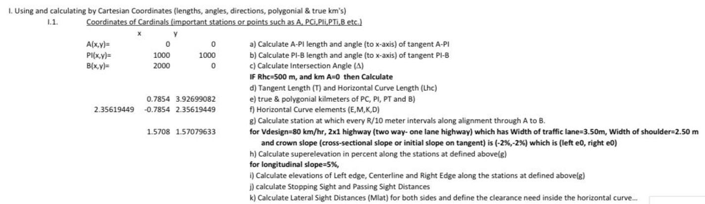I. Using and calculating by Cartesian Coordinates