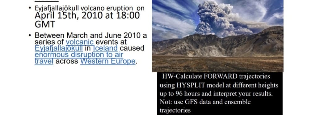 HW - Calculate FORWARD trajectories using HYSPLIT