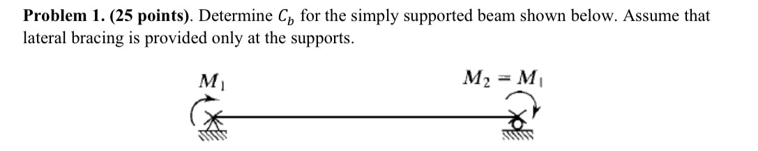Problem 1 . ( 2 5 points ) . Determine C b for