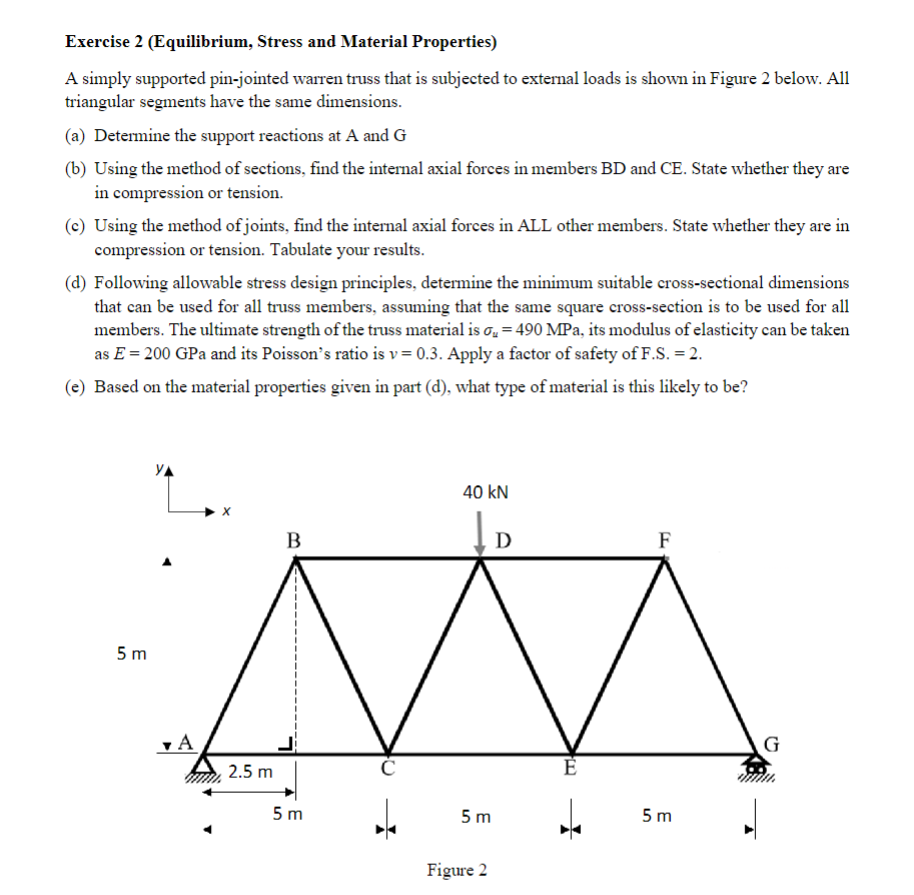 Exercise 2 ( Equilibrium , Stress and Material