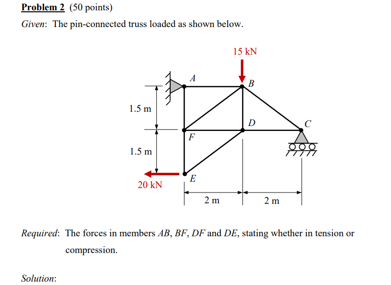 Problem 2 ( 5 0 points ) Given: The pin -