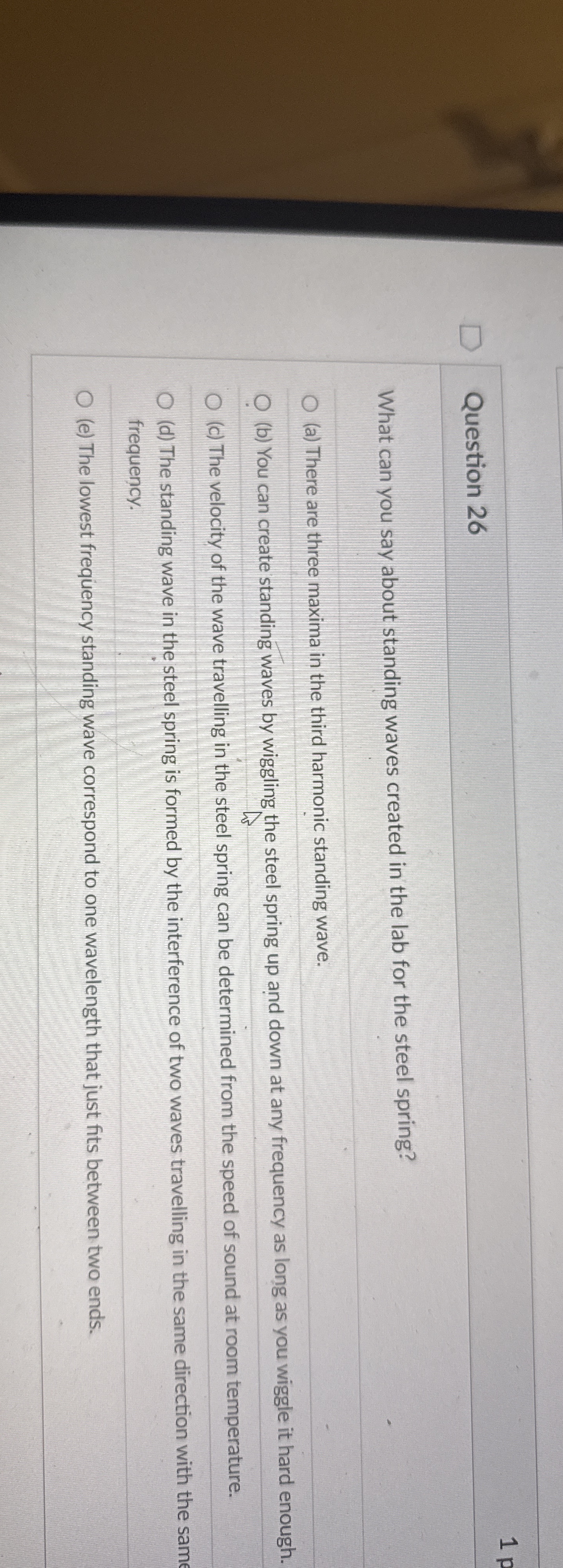 Question 2 6 What can you say about standing