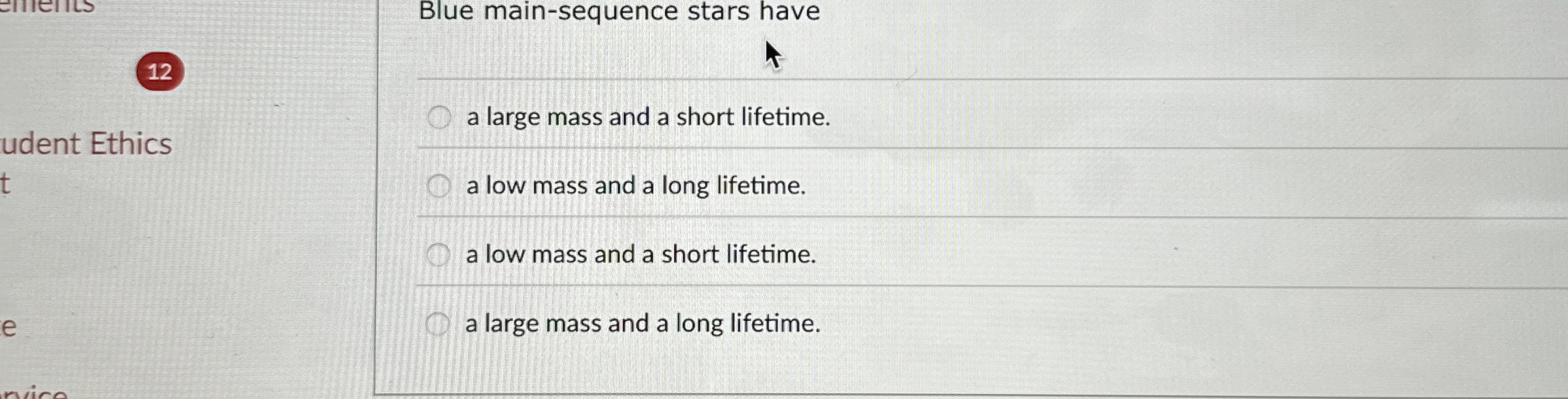 Blue main - sequence stars have 1 2 udent Ethics