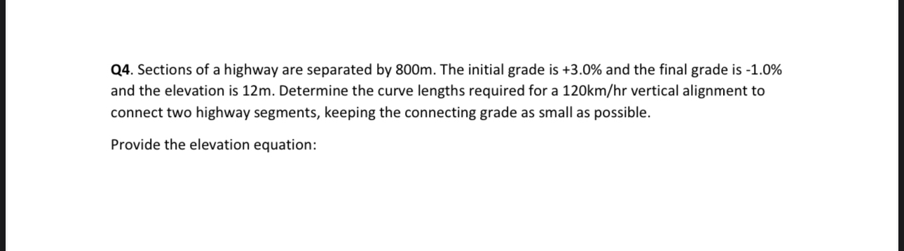 Q 4 . Sections of a highway are separated by 8 0